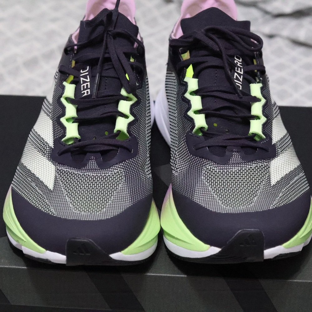 Adidas Adizero Boston 12 IG3319 Running Shoes size 12 Gray Green Pink  Black - Picture 11 of 16